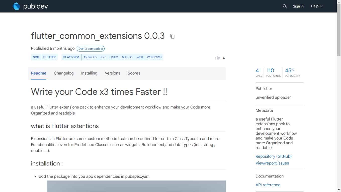 Flutter_Extensions Package